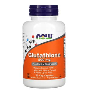 image for Now Foods Glutathione 500 mg 60 Veg Capsules