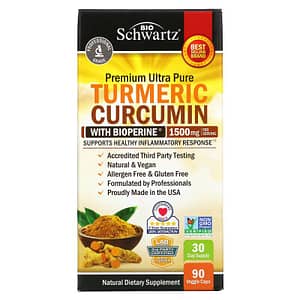 BioSchwartz Turmeric Curcumin with Bioperine 500 mg 90 Veggie Caps