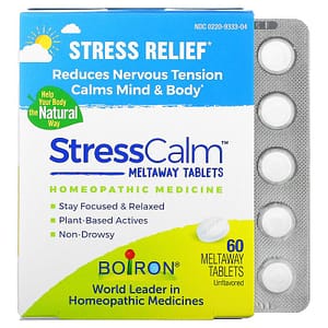 Boiron Stress Calm Meltaway Tablets Stress Relief Unflavored 60 Meltaway Tablets
