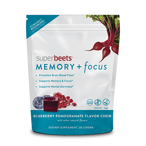 HumanN SuperBeets Memory Focus Chew Supplement for Brain Health 30 Count
