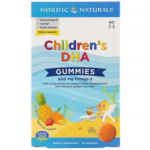 Nordic Naturals Childrens DHA Gummies Tropical Punch 600 mg 30 Gummies