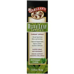 Barleans Olive Leaf Complex Throat Spray Peppermint Flavor 1.5 fl oz