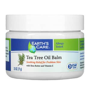 Earths Care Tea Tree Oil Balm with Shea Butter and Vitamin E 2.5 oz