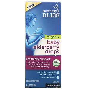 Mommys Bliss Organic Baby Elderberry Drops Age 4 Months+ 3 fl oz