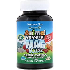 NaturesPlus Source of Life Animal Parade MagKidz Childrens Magnesium Natural Cherry Flavor 90 Animal-Shaped Tablets