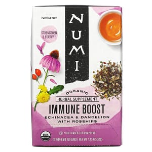 Numi Tea Organic Immune Boost Caffeine Free 16 Non-GMO Tea Bags 1.13 oz