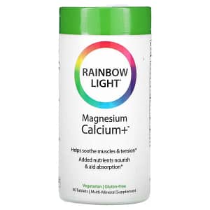 Rainbow Light Magnesium Calcium+ 90 Tablets back