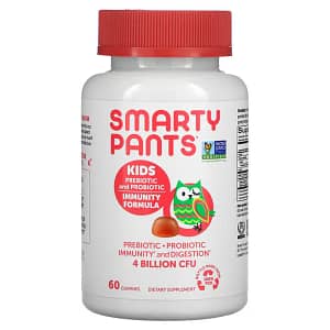 SmartyPants Kids Prebiotic and Probiotic Immunity Formula Strawberry Creme 2 Billion CFU 60 Gummies back