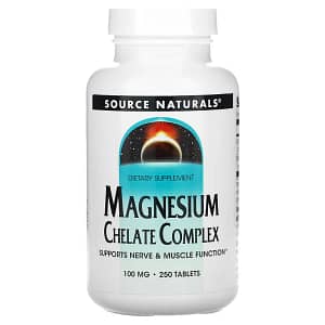 Source Naturals Magnesium Chelate Complex 100 mg 250 Tablets