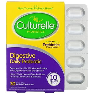 Culturelle Probiotics Digestive Daily Probiotic 10 Billion CFUs 30 Once Daily Vegetarian Capsules back