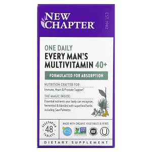New Chapter 40+ Every Mans One Daily Multivitamin 48 Vegetarian Tablets
