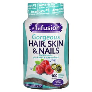 VitaFusion Gorgeous Hair Skin & Nails Multivitamin Natural Raspberry 100 Gummies