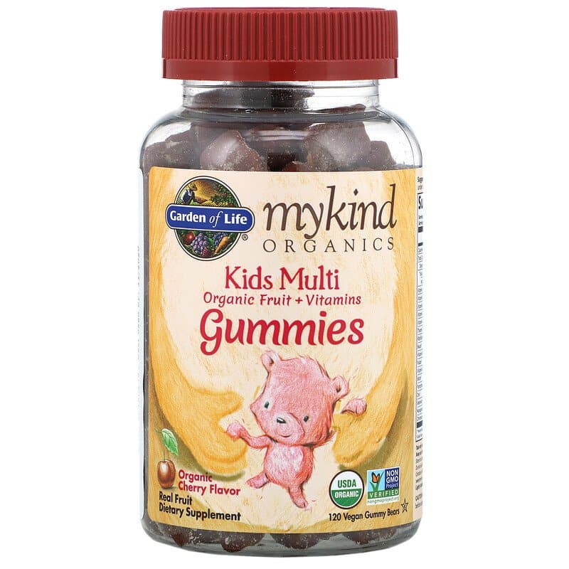 image for Garden of Life MyKind Organics Kids Multi Organic Cherry Flavor 120 Vegan Gummy Bears