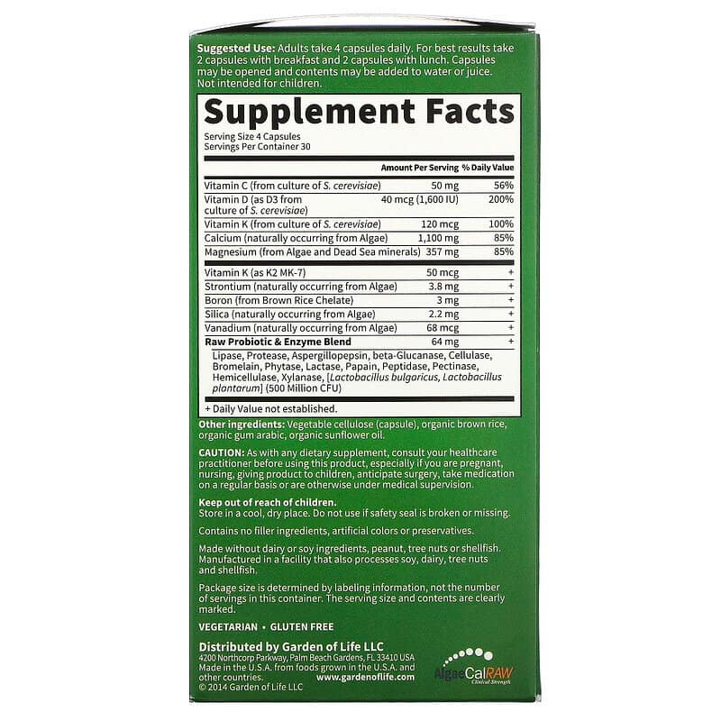 img for Garden of Life Vitamin Code RAW Calcium 120 Vegetarian Capsules