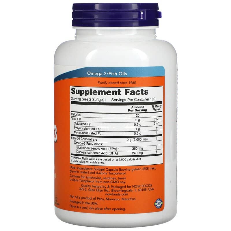 img for Now Foods Omega-3 180 EPA /120 DHA 200 Softgels