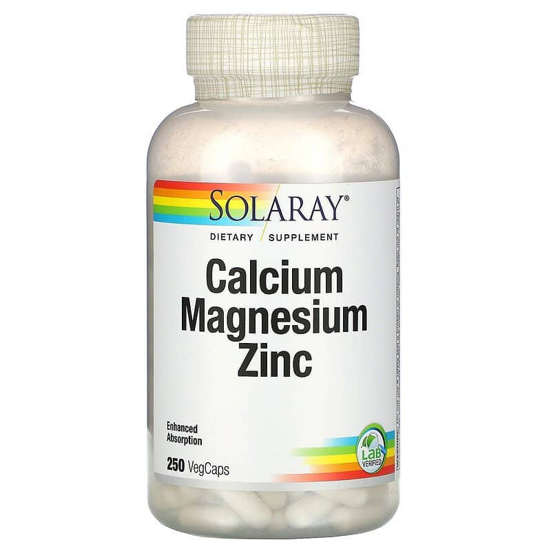 image for Solaray Calcium Magnesium Zinc 250 VegCaps