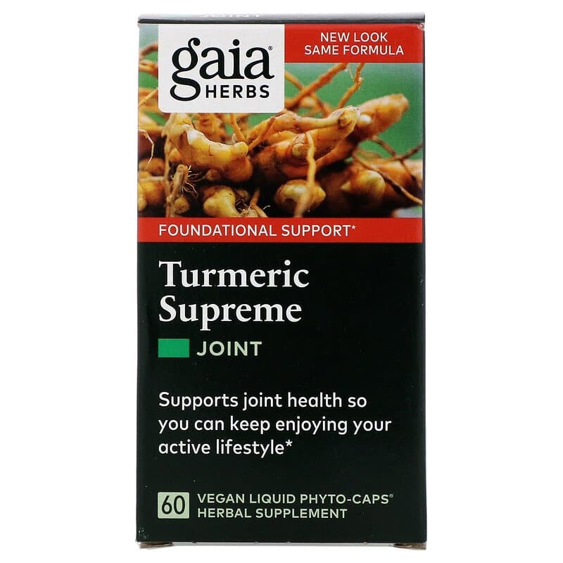 Gaia Herbs Turmeric Supreme Joint 60 Vegan Liquid Phyto-Caps