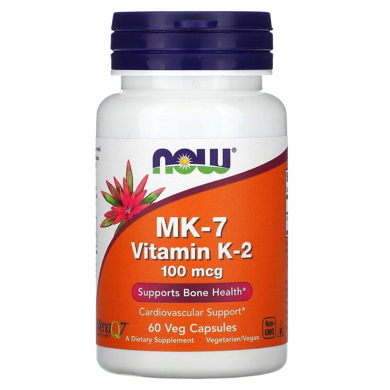 image for Now Foods MK-7 Vitamin K-2 100 mcg 60 Veg Capsules