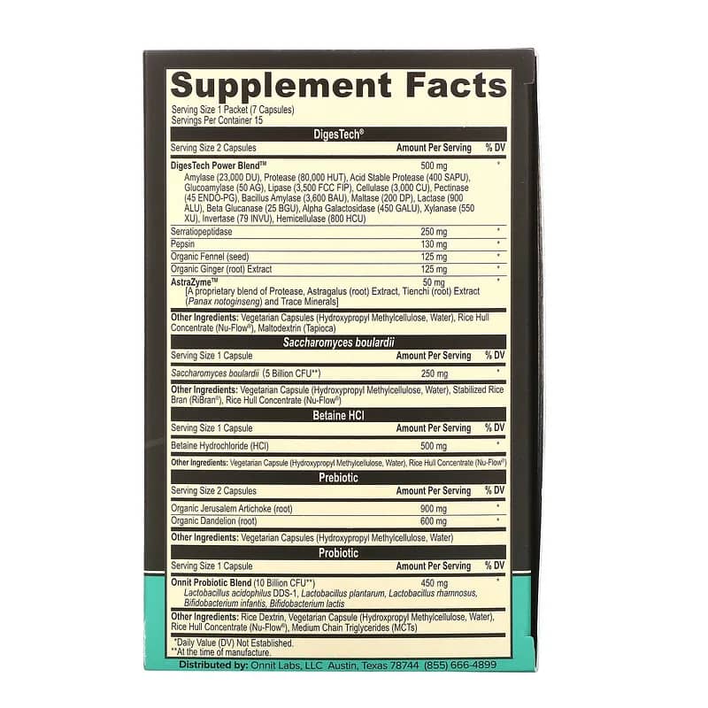 Onnit Total Gut Health Supplement Packets 15 Packets