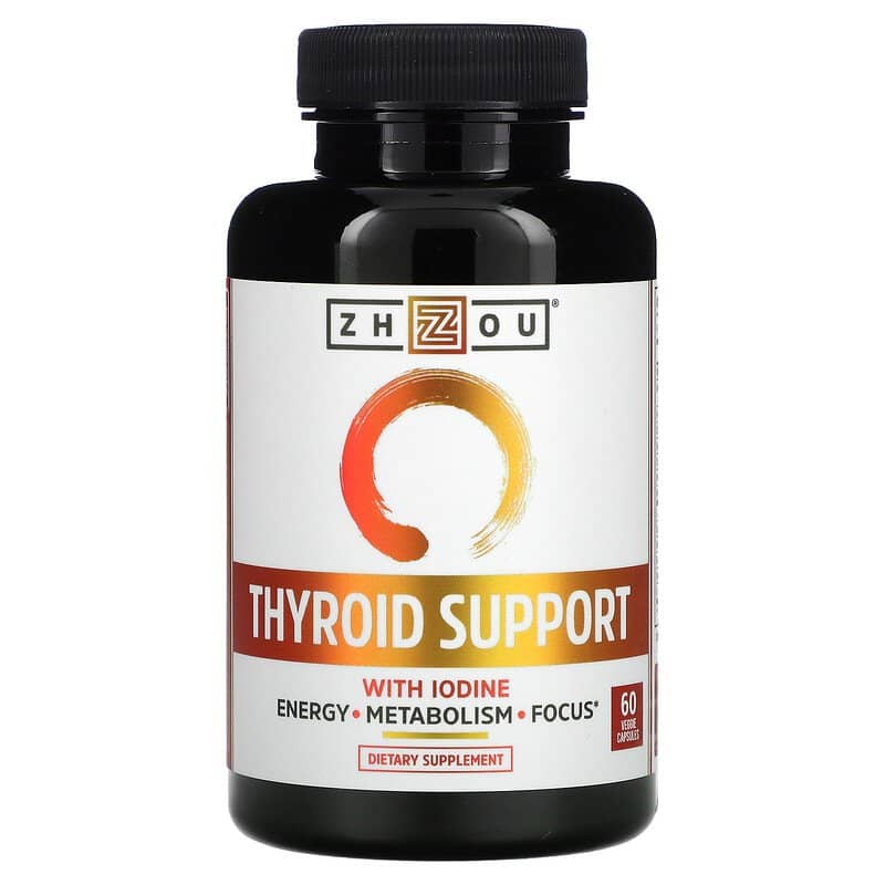 Zhou Nutrition Thyroid Support with Iodine 60 Veggie Capsules