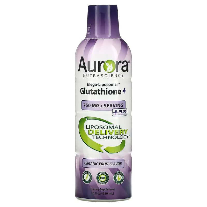 Aurora Nutrascience Mega-Liposomal Glutathione+ Plus Vitamin C Organic Fruit 750 mg 16 fl oz