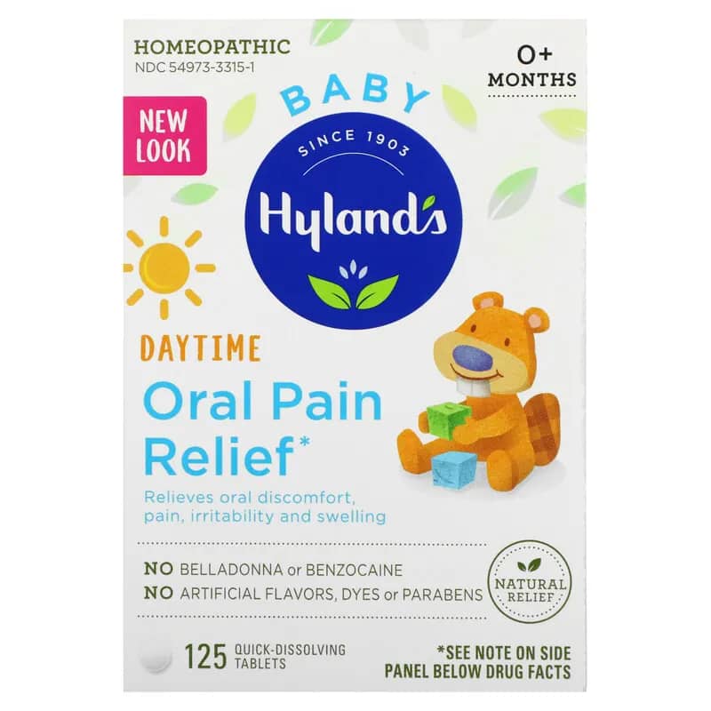 Hylands Baby Daytime Oral Pain Relief 0+ Months 125 Quick-Dissolving Tablets