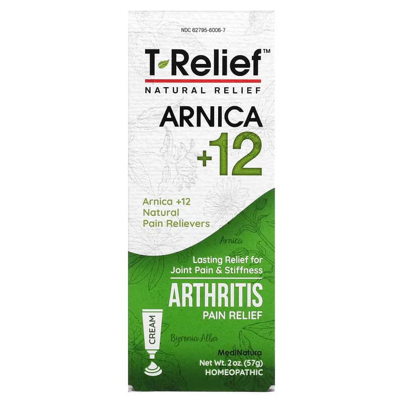MediNatura T-Relief Arnica +12 Arthritis Pain Relief Cream 2 oz