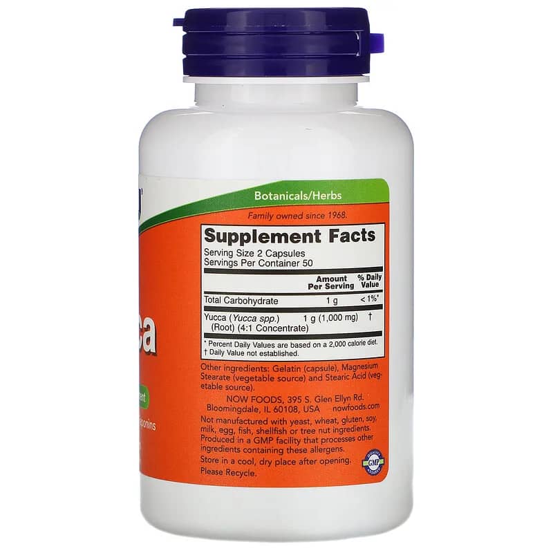 NOW Foods Yucca 500 mg 100 Capsules