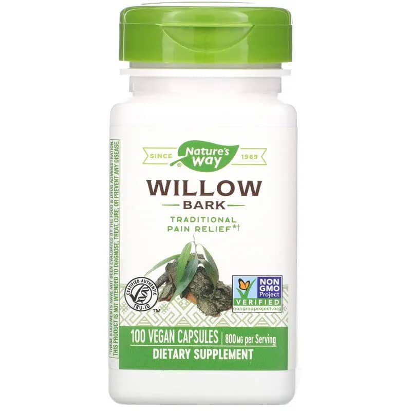 Natures Way Willow Bark 400 mg 100 Vegan Capsules