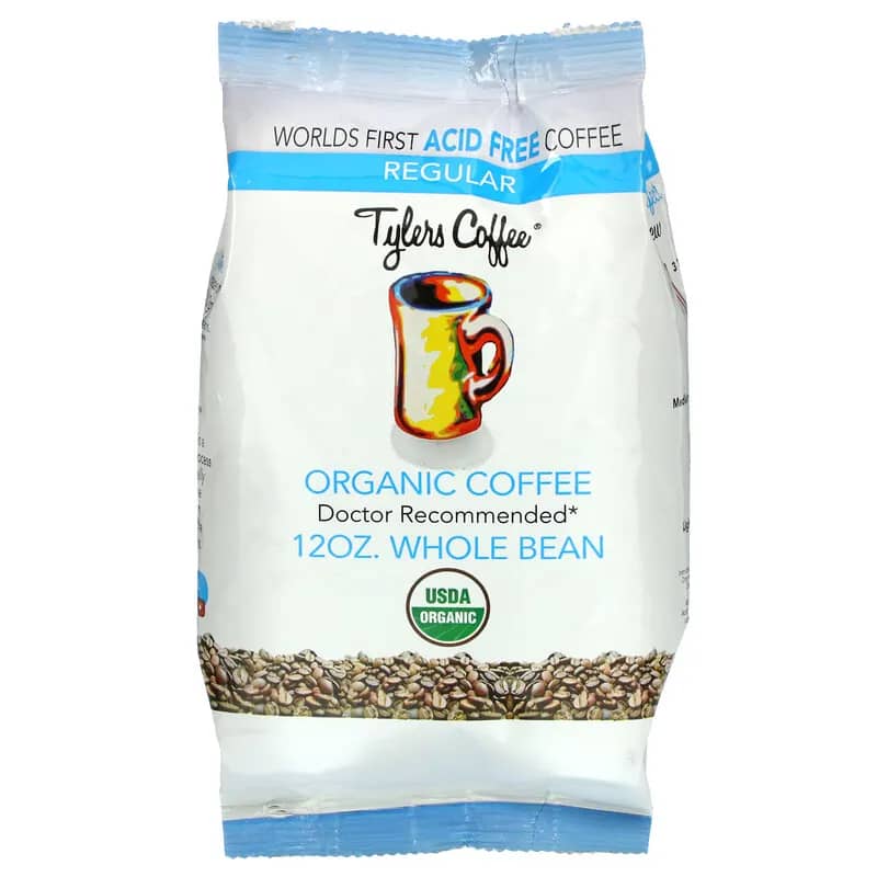 Tylers Coffees Organic Coffee Regular Whole Bean 12 oz