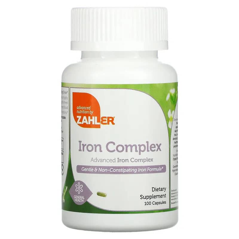 Zahler Iron Complex Advanced Iron Complex Gentle and Non-Constipating Iron Formula 100 Capsules