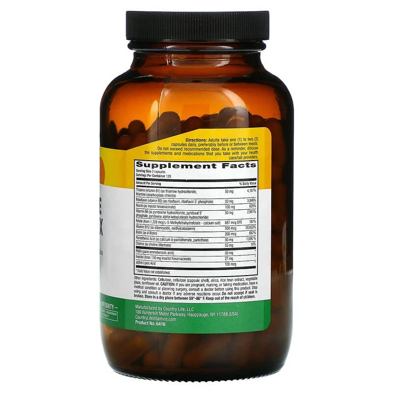Country Life Coenzyme B-Complex 240 Vegan Capsules