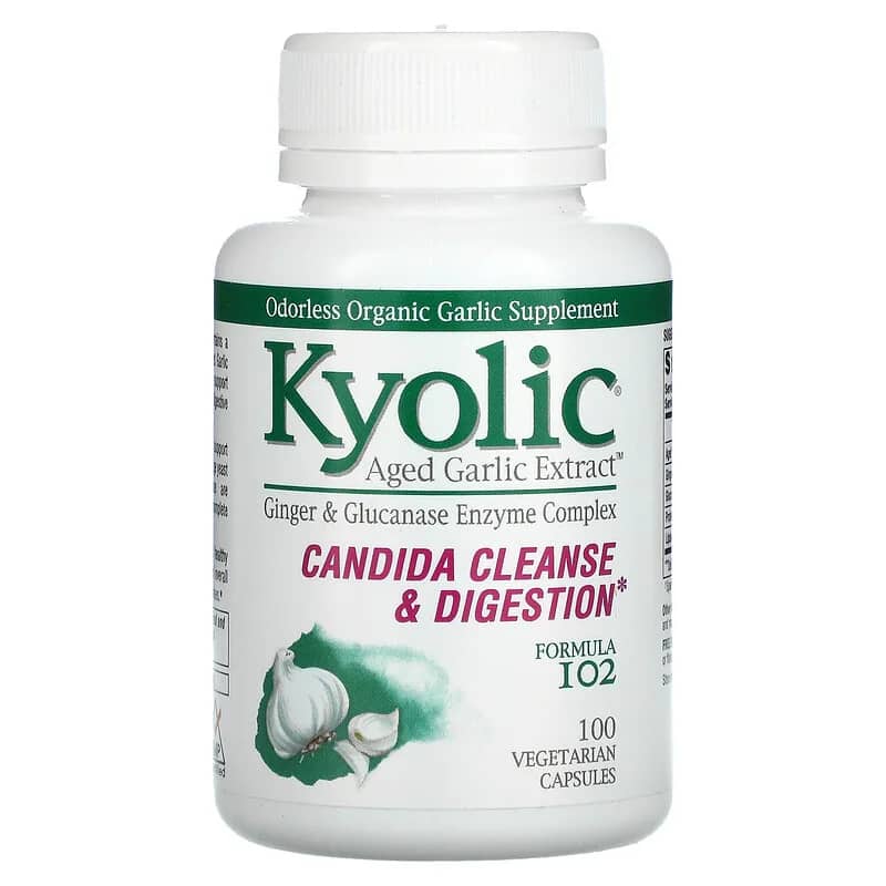 Kyolic Aged Garlic Extract Candida Cleanse & Digestion Formula 102 100 Vegetarian Capsules