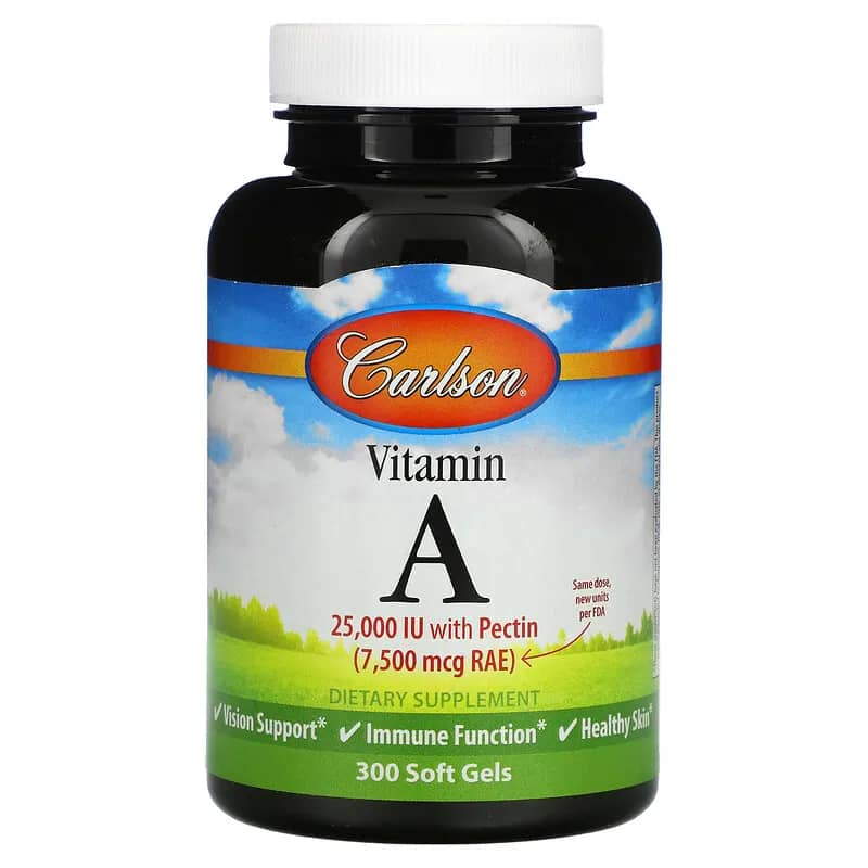 Carlson Labs Vitamin A 25000 IU 300 Soft Gels back