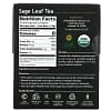 Buddha Teas Organic Herbal Tea Sage Leaf 18 Tea Bags 0.83 oz