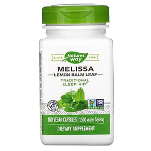 Natures Way Melissa Lemon Balm Leaf 500 mg 100 Vegan Capsules
