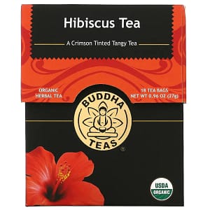 Buddha Teas Organic Herbal Tea Hibiscus Flower 18 Tea Bags 0.95 oz