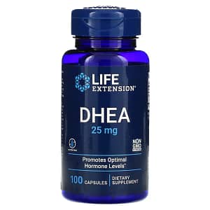 Life Extension DHEA 25 mg 100 Capsules back