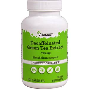 Vitacost Decaffeinated Green Tea Extract -- 725 mg - 100 Capsules