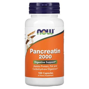 NOW Foods Pancreatin 2000 100 Capsules back