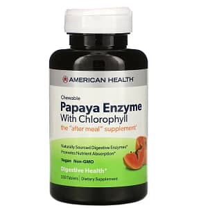 American Health Papaya Enzyme with Chlorophyll 250 Chewable Tablets