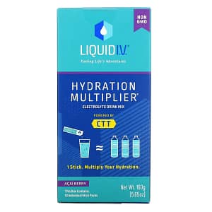 Liquid I.V. Hydration Multiplier Electrolyte Drink Mix Acai Berry 10 Stick Packs 0.56 oz
