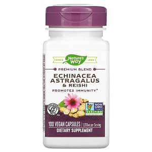Natures Way Echinacea Astragalus & Reishi 400 mg 100 Vegan Capsules back