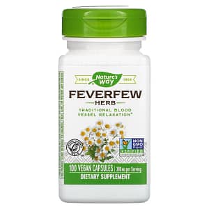 Natures Way Feverfew Herb 380 mg 100 Vegan Capsules