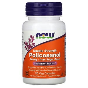NOW Double Strength Policosanol 20 mg 90 Veg Capsules