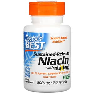 Doctors Best Sustained-Release Niacin with niaXtend 500 mg 120 Tablets