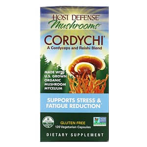 Fungi Perfecti Host Defense Mushrooms Cordychi Supports Stress & Fatigue Reduction 120 Vegetarian Capsules