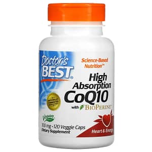 Doctors Best High Absorption CoQ10 with BioPerine 100 mg 120 Veggie Caps back