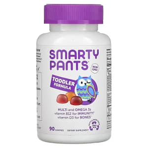 SmartyPants Toddler Formula Multi and Omega 3s Grape Orange and Blueberry 90 Gummies