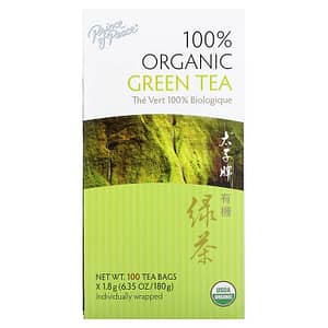 Prince of Peace 100% Organic Green Tea 100 Tea Bags 6.35 oz